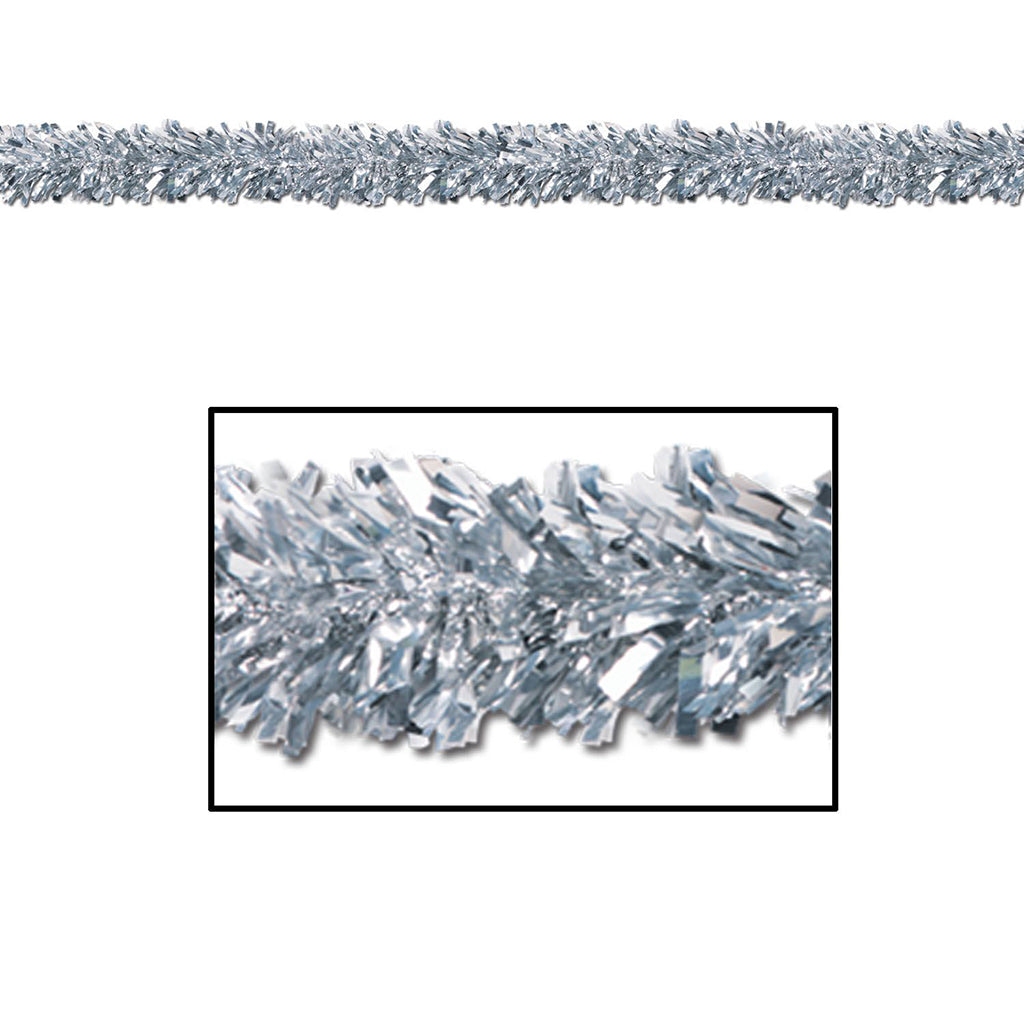 6-Ply Metallic Festooning Garland Silver, 4in x 15ft
