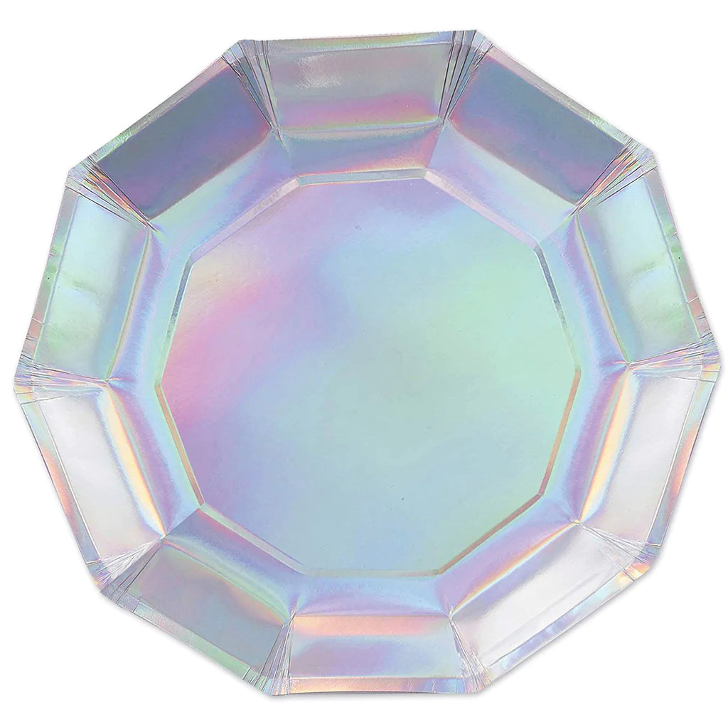 Iridescent Decagon Plates, 7in