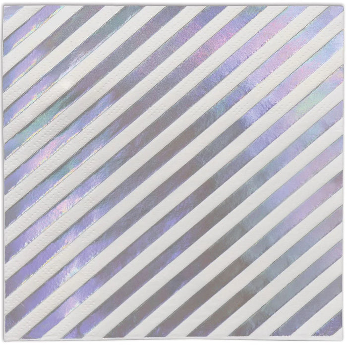 Iridescent Stripes Beverage Napkins, 2ply