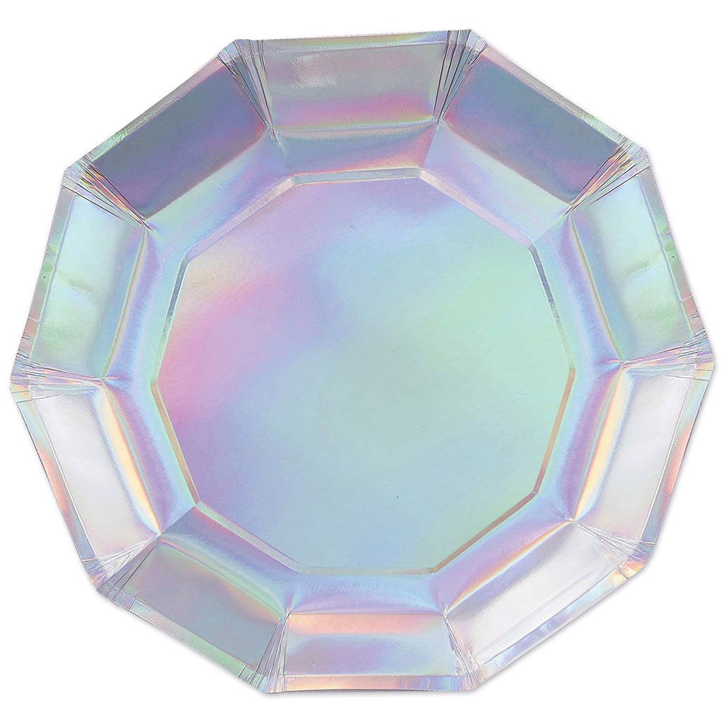 Iridescent Decagon Plates, 9in