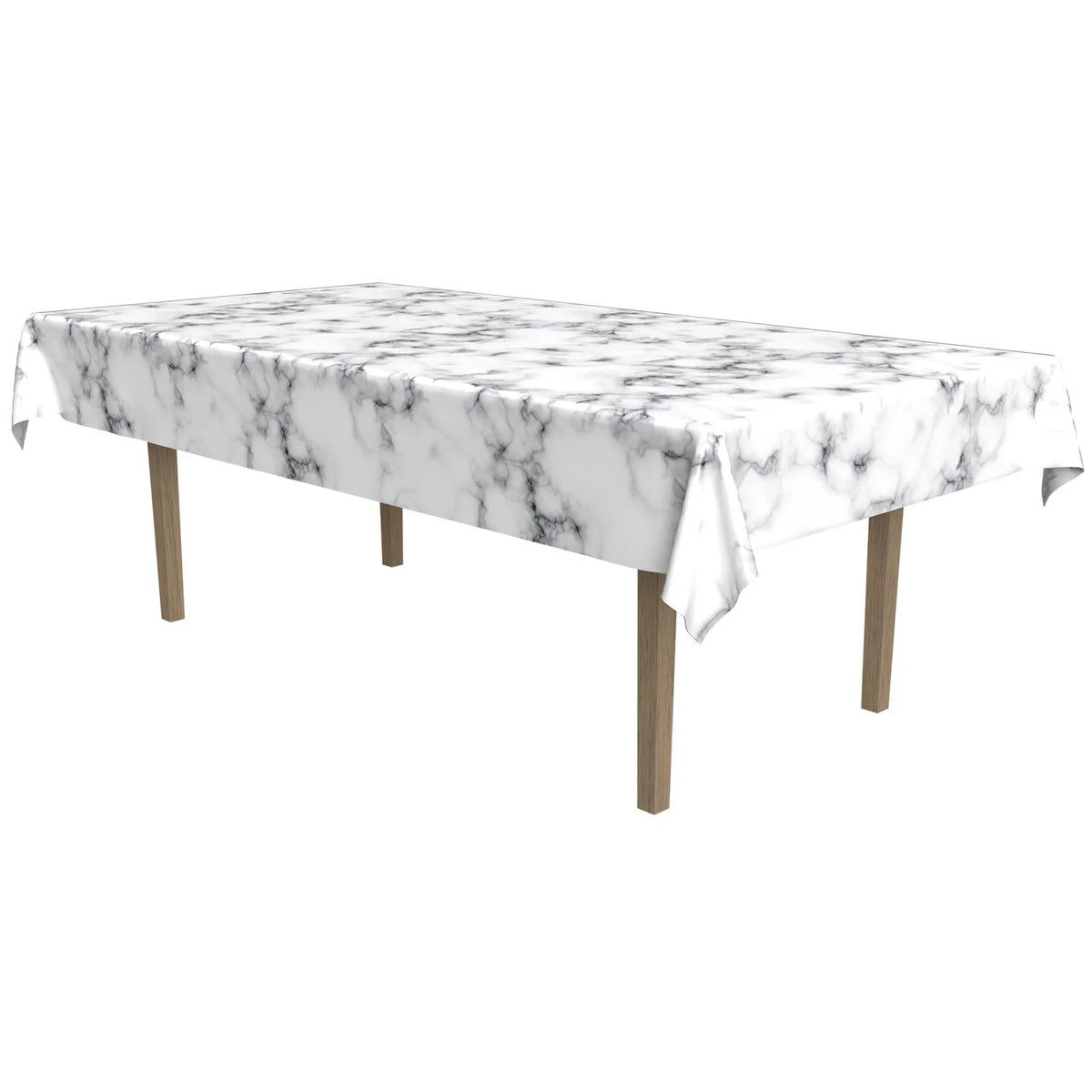 Marble Plastic Tablecover, 54in x 108in