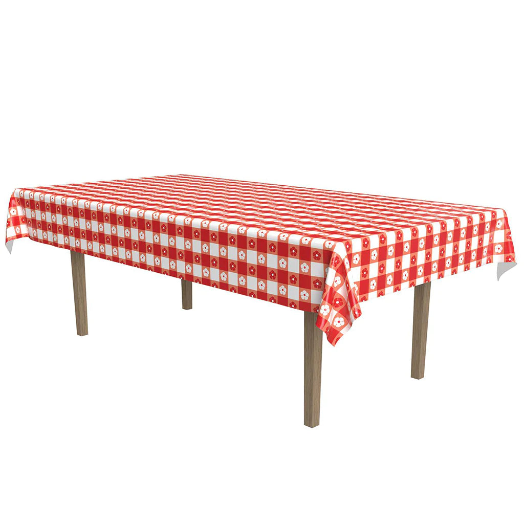 Gingham Plastic Tablecover, 54in x 108in