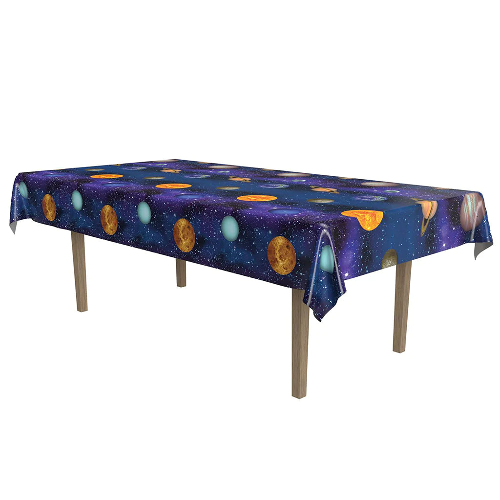 Solar System Plastic Tablecover, 54in x 108in