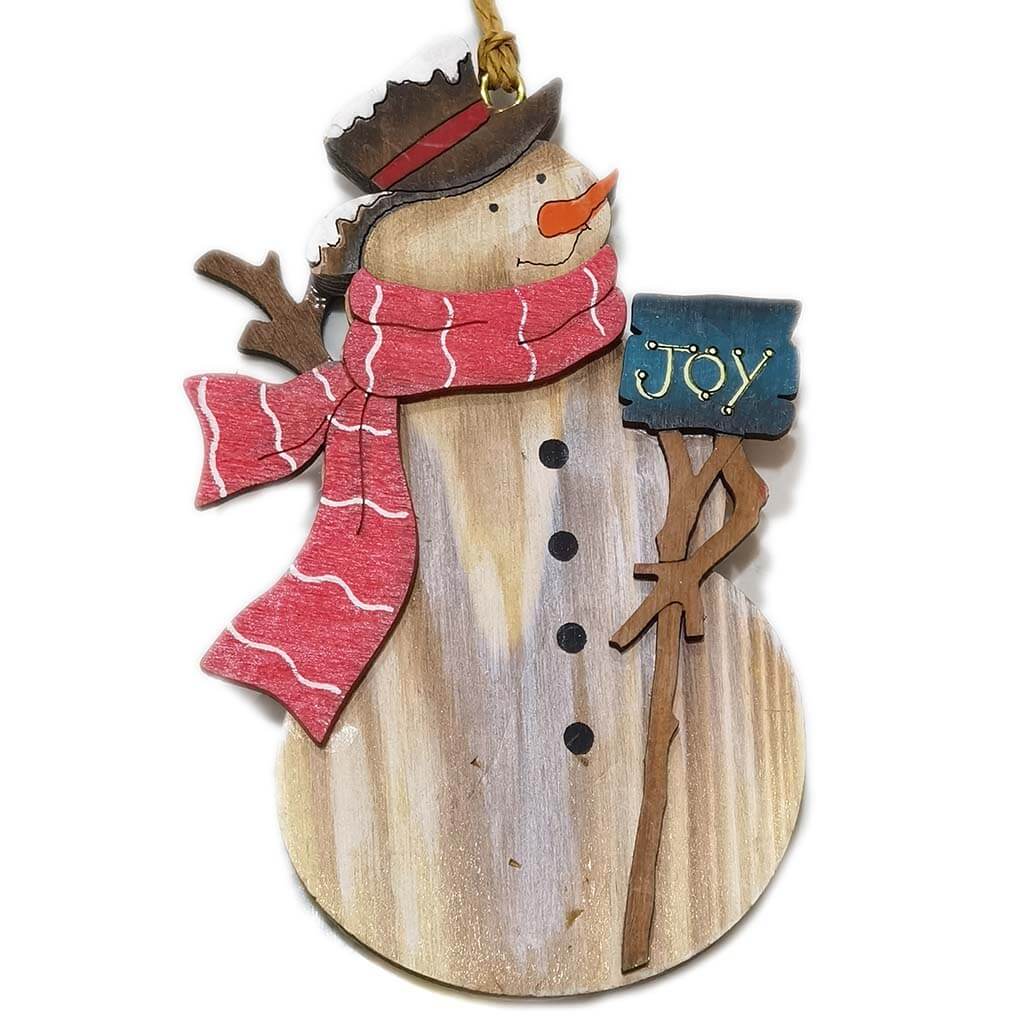 Plywood Rustic Santa &amp; Snowman Ornaments