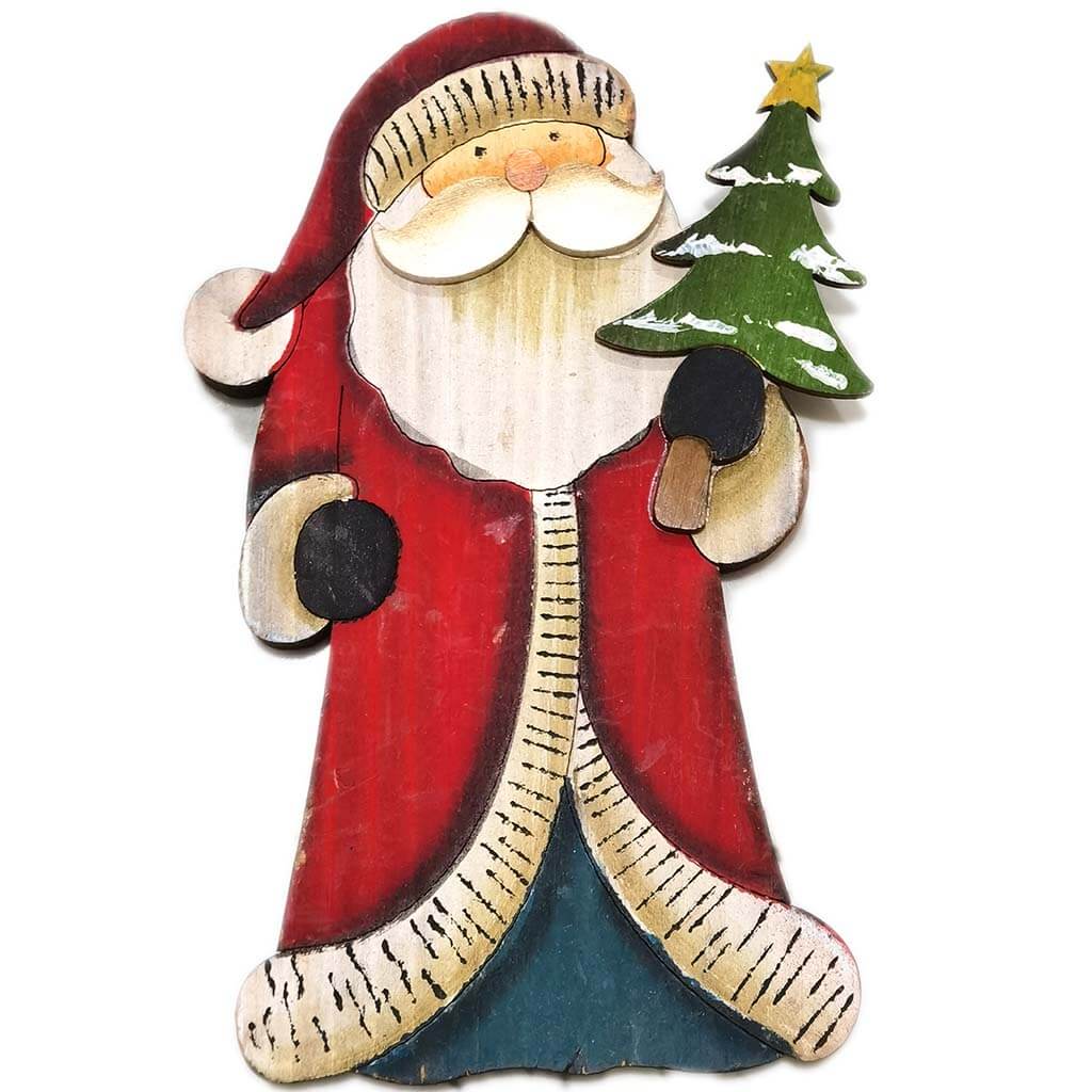 Plywood Rustic Santa & Snowman Ornaments