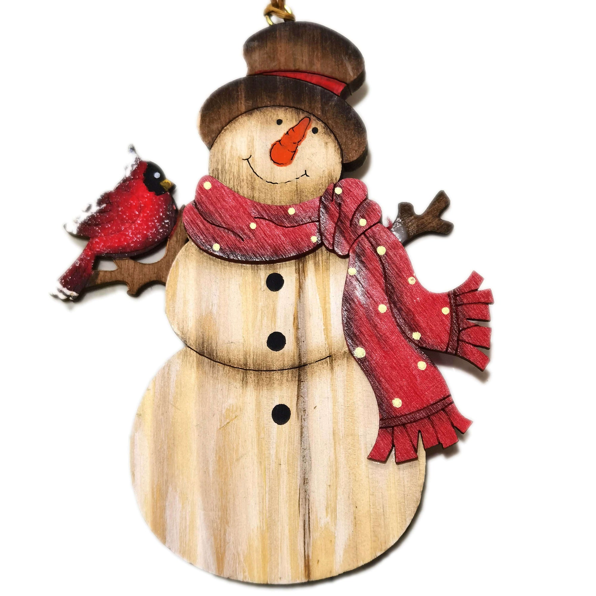 Plywood Rustic Santa & Snowman Ornaments