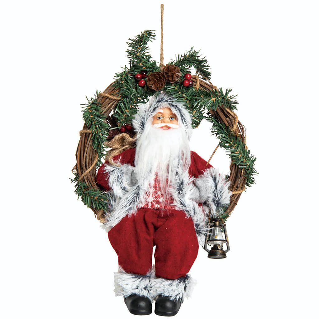 Fabric Santa Wreath Decor