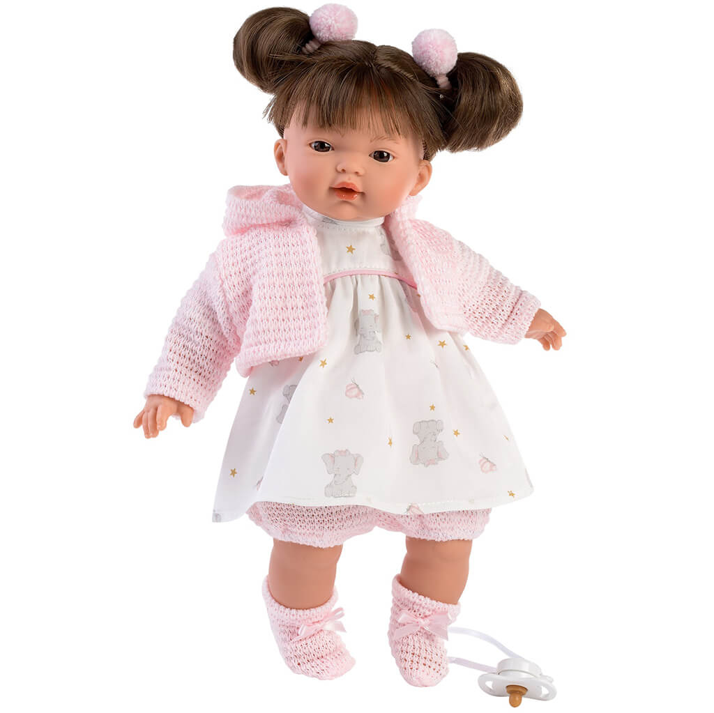 Llorens Soft Body Crying Baby Doll, 13in