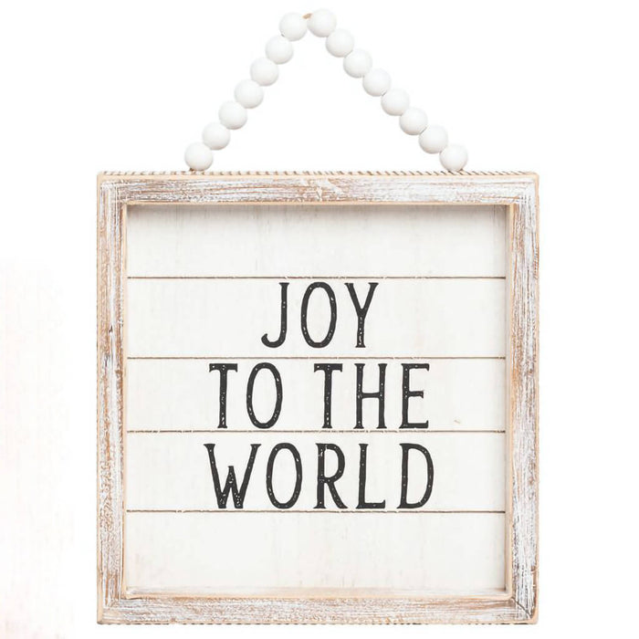 Wood Hanging Slat Decor Joy To The Word