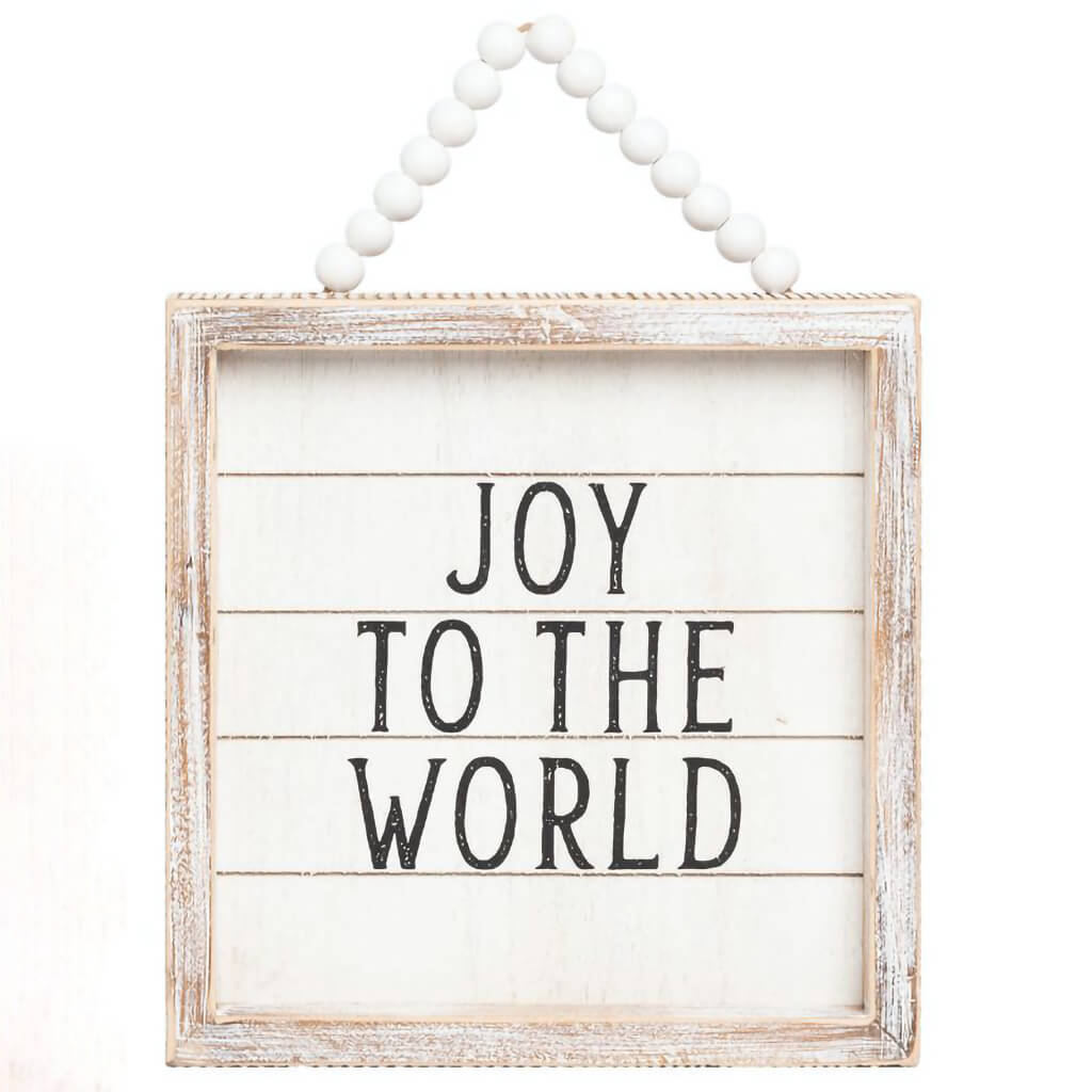 Wood Hanging Slat Decor Joy To The Word
