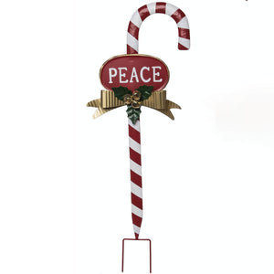 Metal Candy Cane Peace
