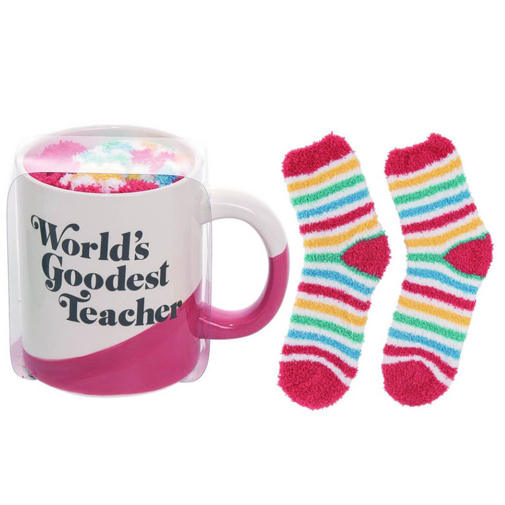 Dolomite Mug with Socks Teacher Gift Green