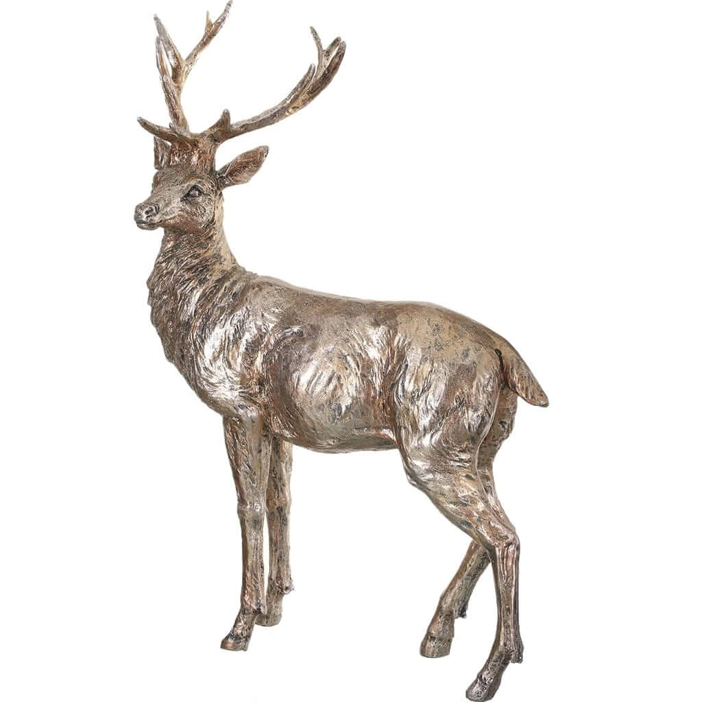 Resin Glitter Standing Deer, 18in