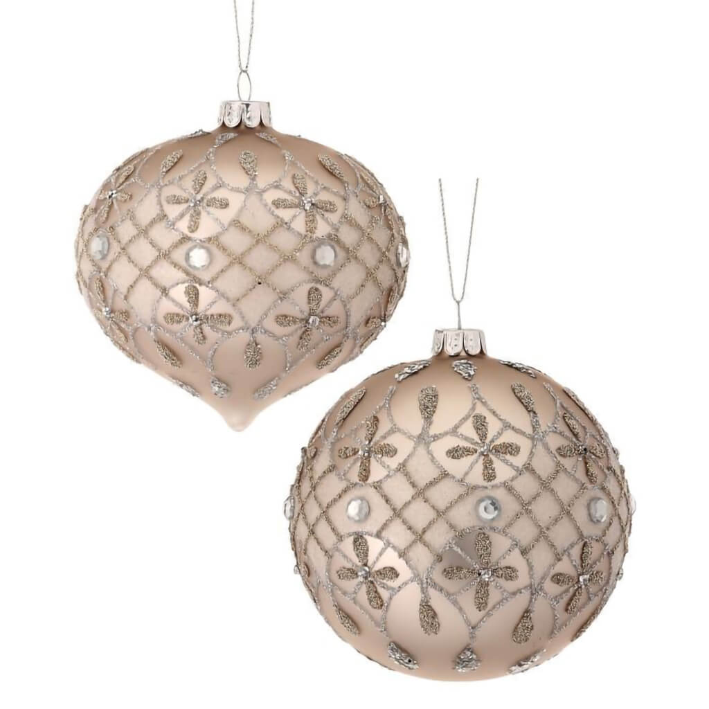 Glass Jewel Waldorf Ball Onion Ornaments Assorted 2, 4in-6in