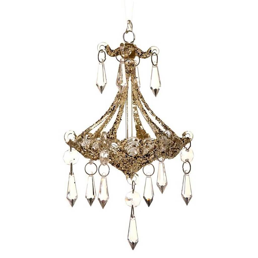Glass Crystal Drop Chandelier Ornament, 7.5in