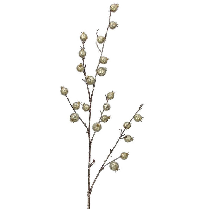 Beaded Metalic Waterproof Berry Spray, 37in