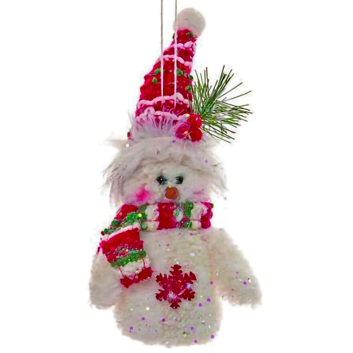 Plush Jolly Snowman Ornaments