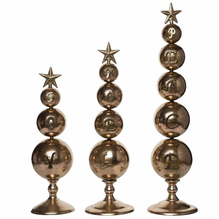 Metal Peace Noel & Joy Decor Set of 3