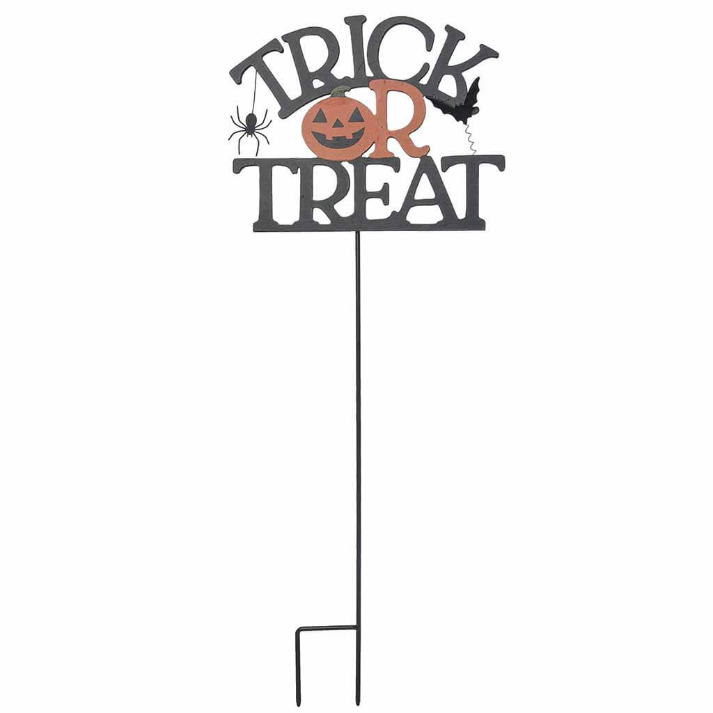 Metal Halloween Yard Stake, Trick Or Treat