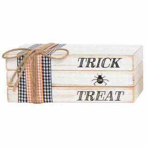 Wood Halloween Book Stack Trick Or Treat