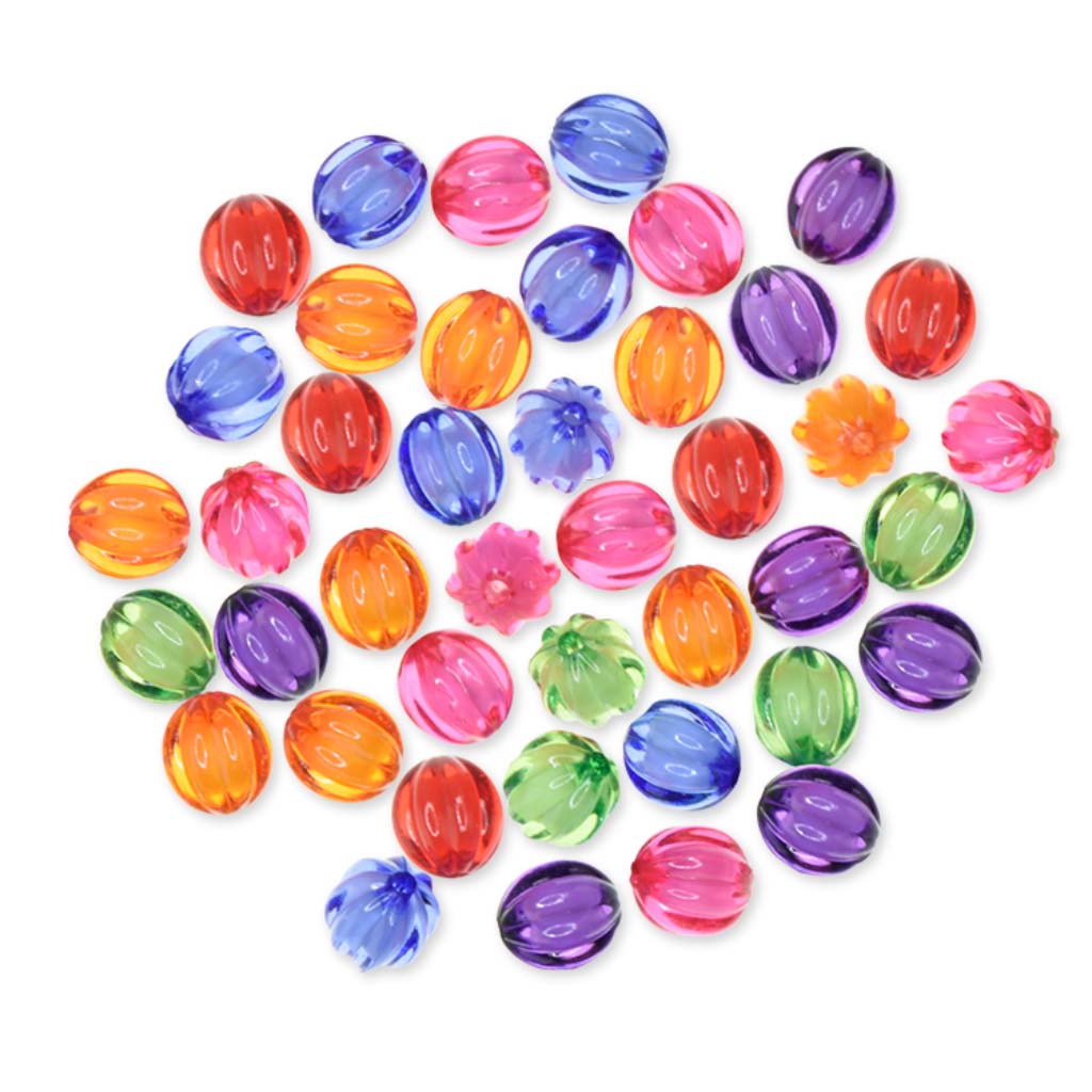 Plastic Fashion Beads: Multi-Packs- E, Watermelon Bold, 42-45pc