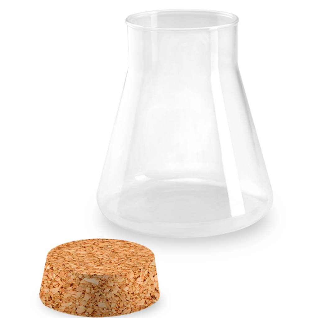 Craft Décor:  DIY Beaker Clear Glass w/Cork Stopper, 10x12cm