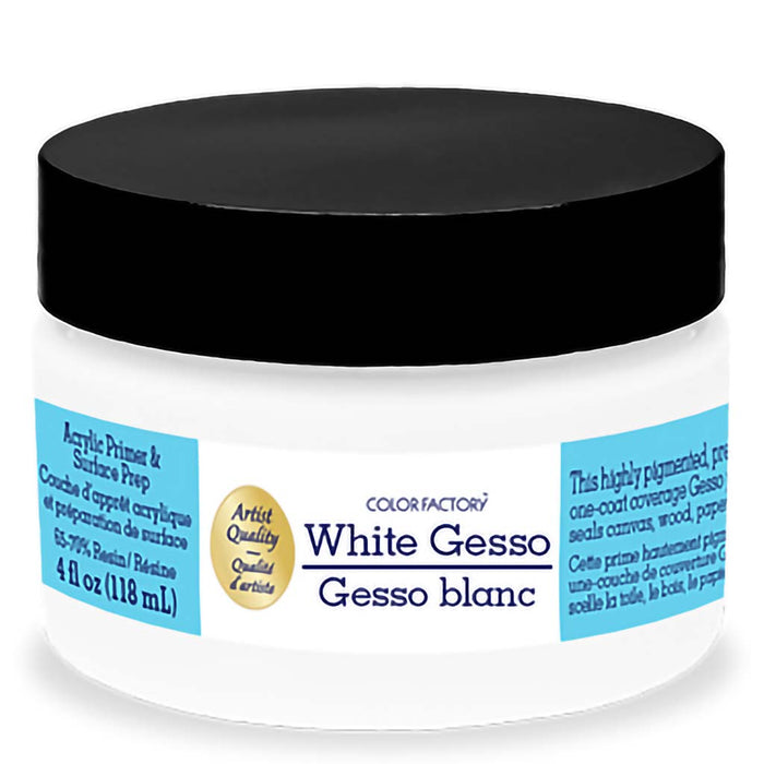 Color Factory Media:  Gesso (118ml) Acrylic Primer & Surface Prep-White, 4oz