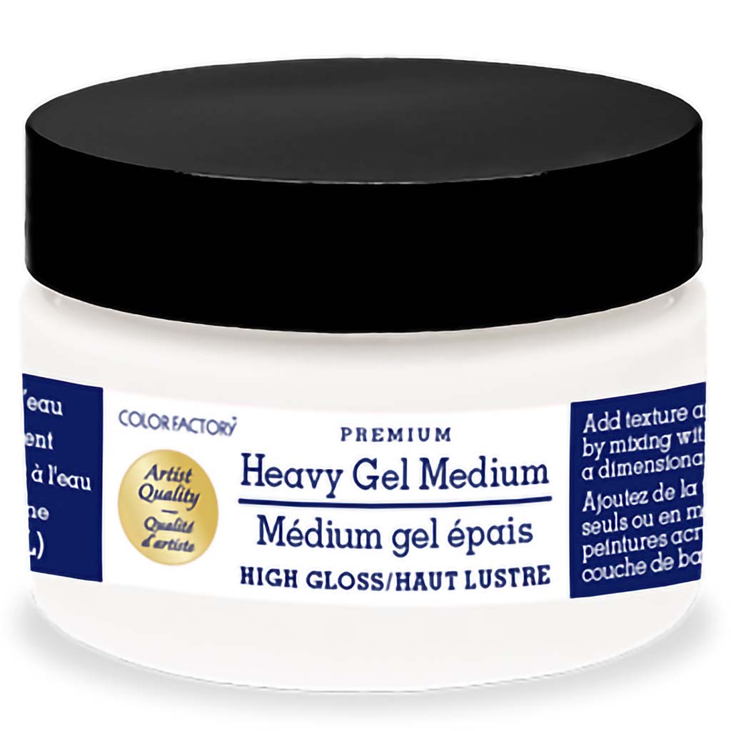 Color Factory Media: Heavy Gel Medium, Water-based-Gloss, 4oz, (118ml)