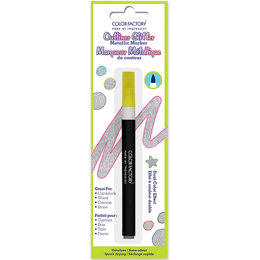 Color Factory: Outliner Glitter Metallic Marker Permanent 1.8g-Gold