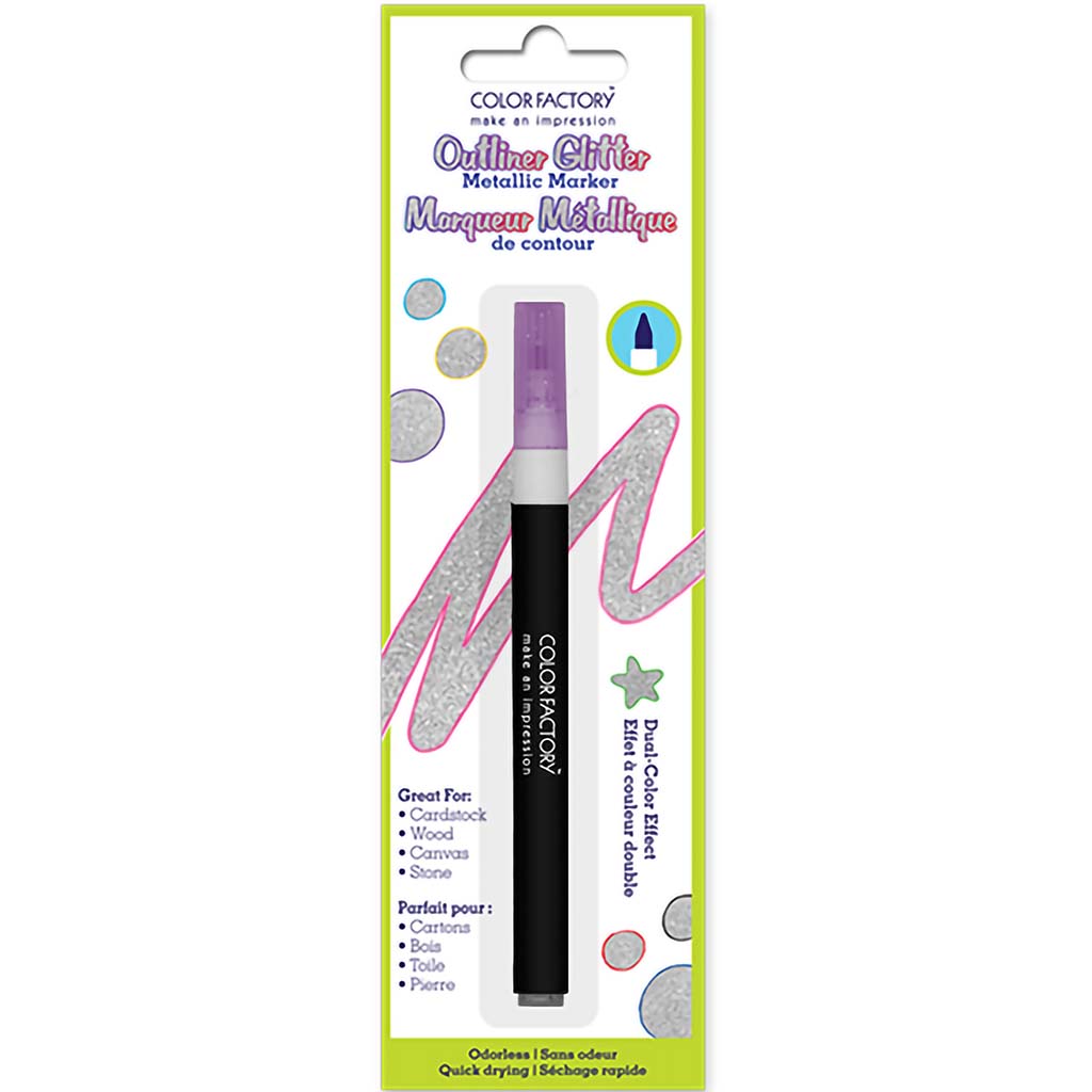 Color Factory: Outliner Glitter Metallic Marker Permanent 1.8g-Purple