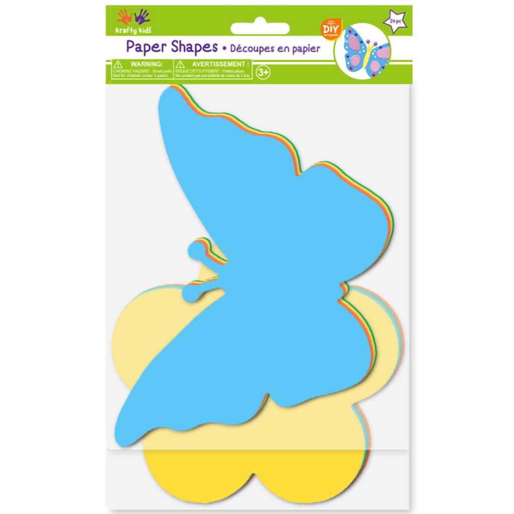 Krafty Kids: Diecut Paper Shapes DIY 24pc 2-Layer/Style-B-Fly/Daisy