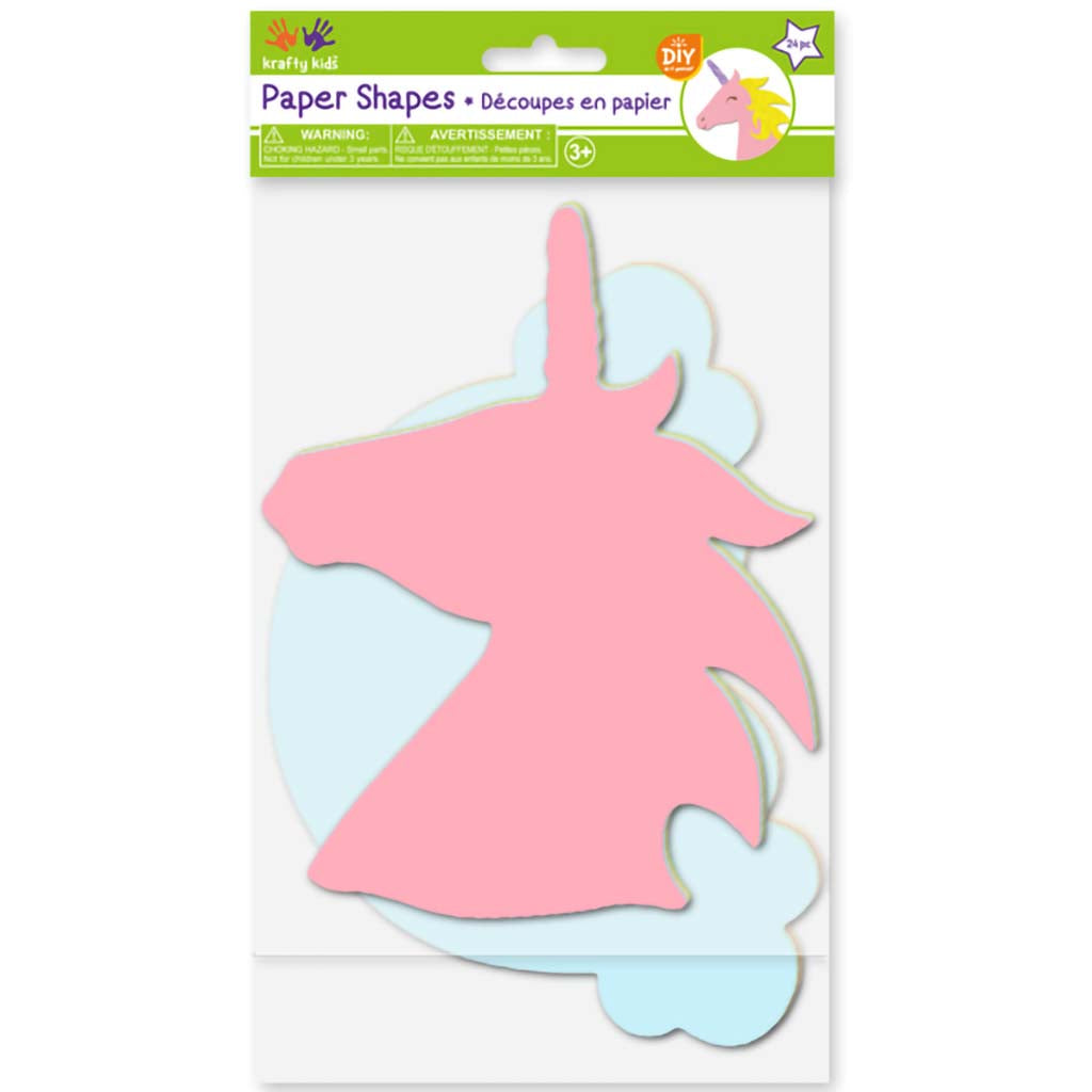 Krafty Kids: Diecut Paper Shapes DIY, 2-Layer/Style-Unicorn/Rainbow, 24pc