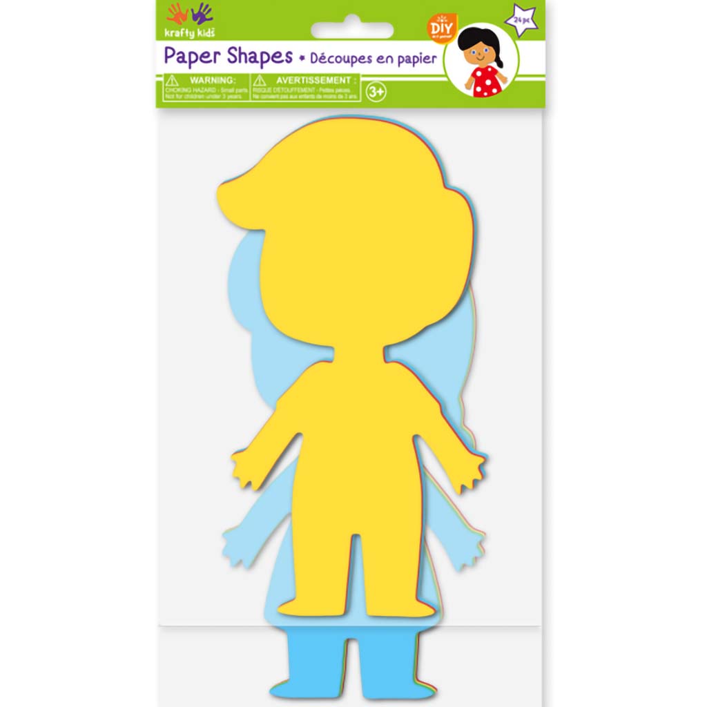Krafty Kids: Diecut Paper Shapes DIY, 2-Layer/Style-Girl/Boy, 24pc