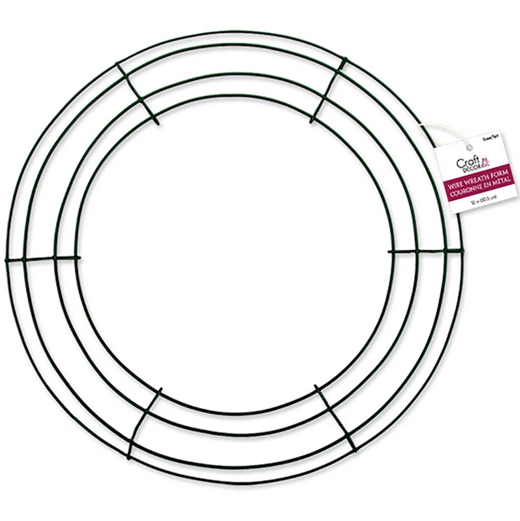 Wire Wreath Form: Green 4-Ring-,12IN