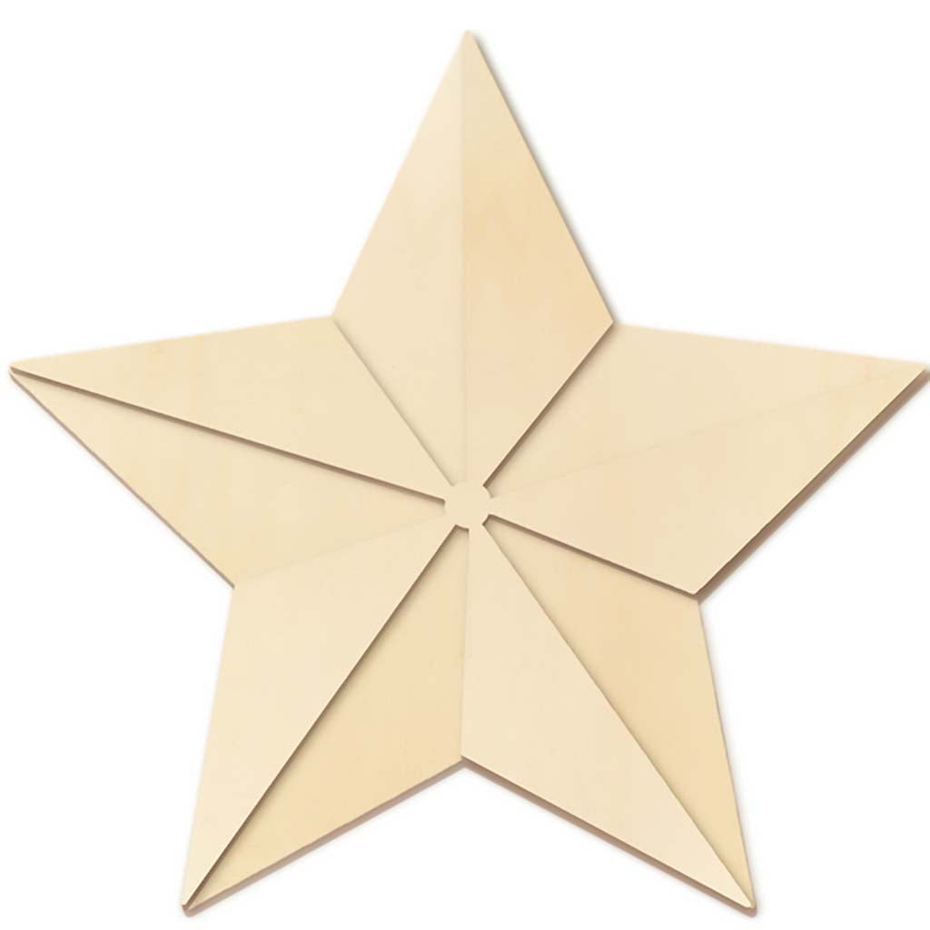 Holiday Wood DIY Plaque 3D Star, 10in