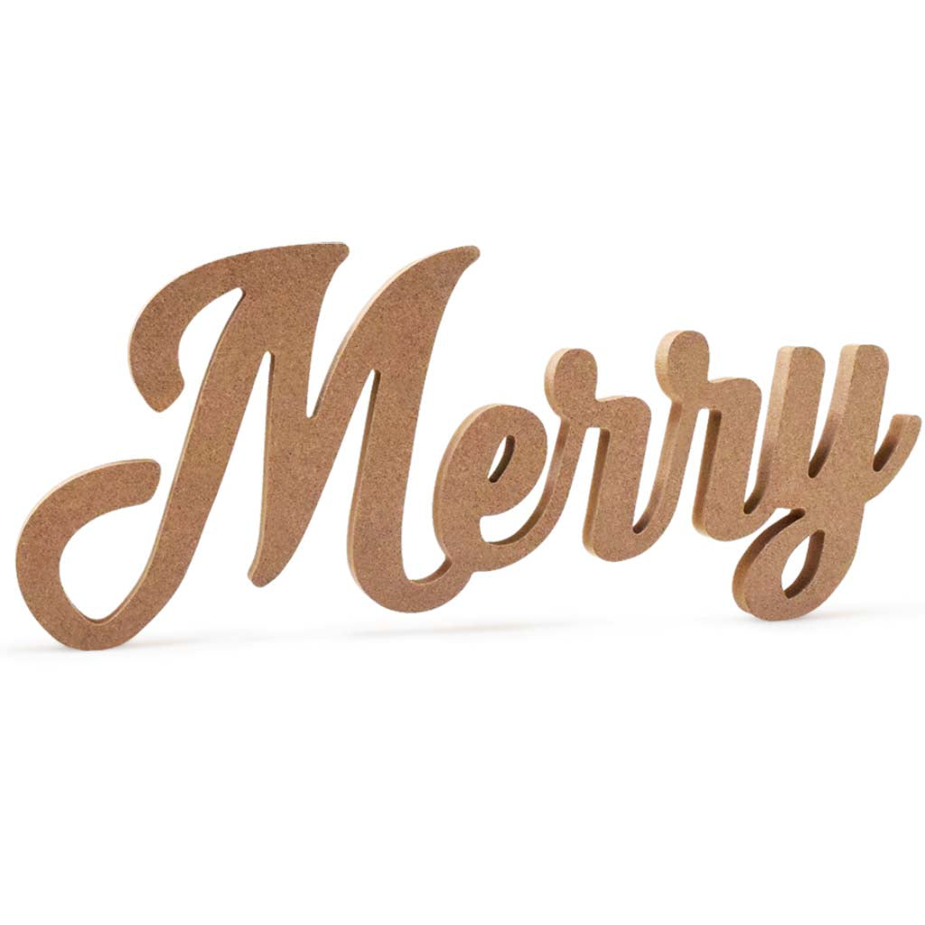 Holiday Wood DIY MDF Standing Merry, 12in