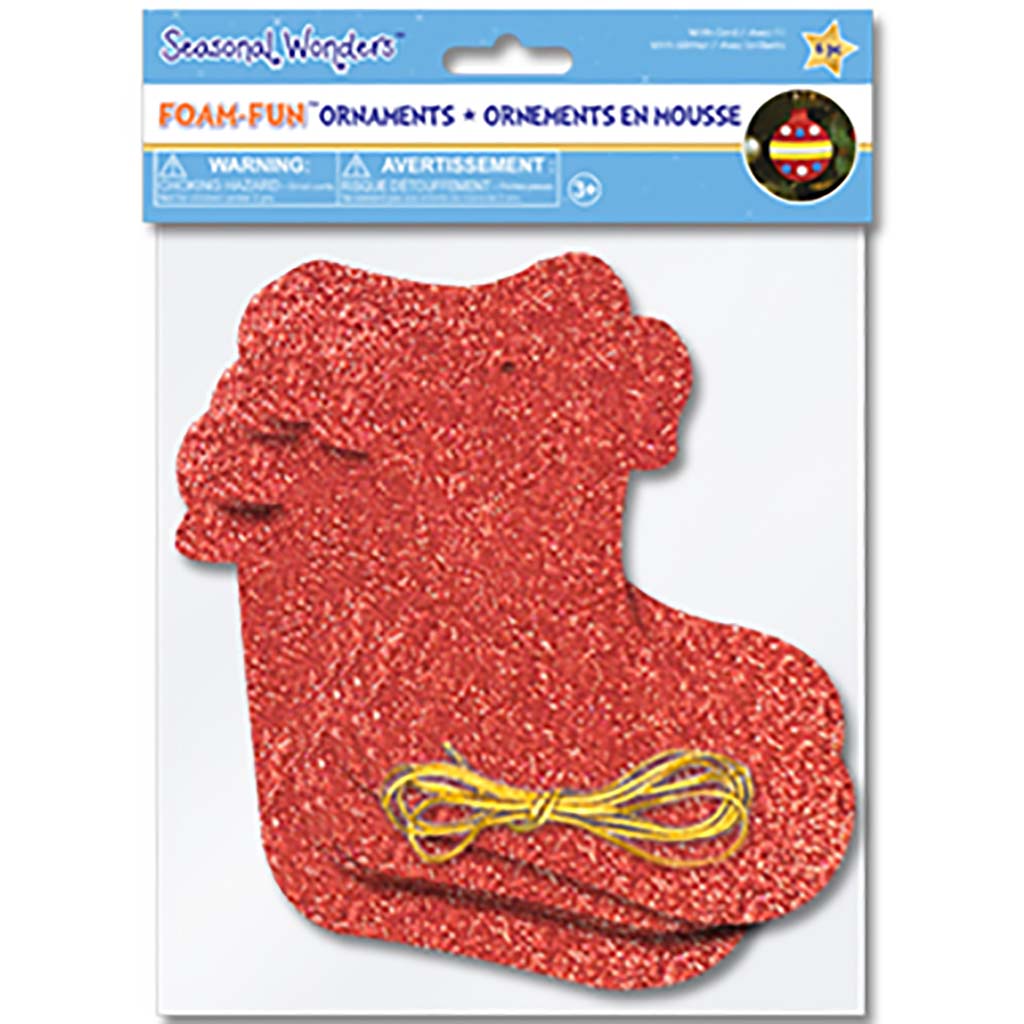 Glitter Foam-Fun Orns with Gold Cord Christmas, Tree