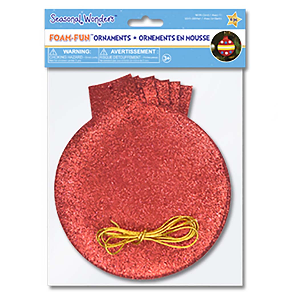 Glitter Foam-Fun Orns with Gold Cord Christmas, Tree