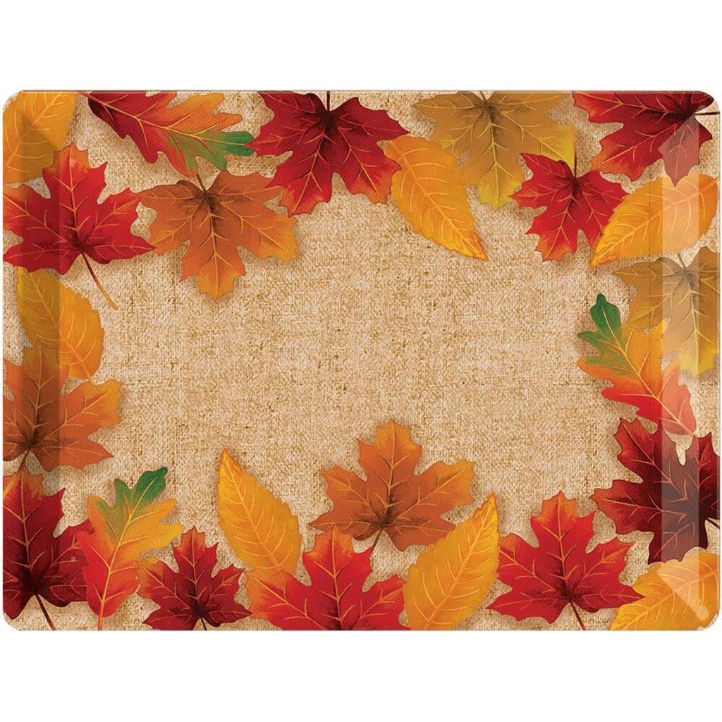 Fall Leaves Plastic Serving Platter, 10in x 14in