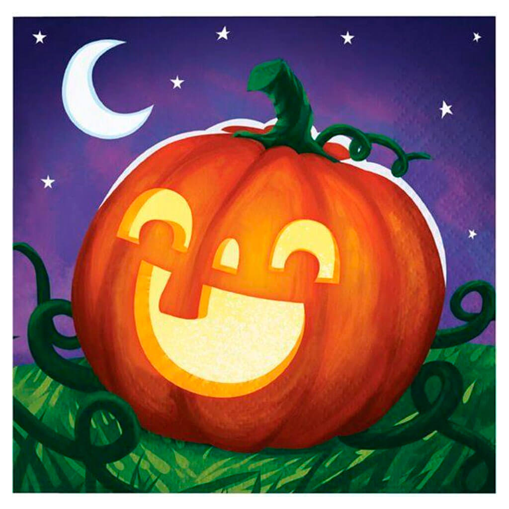 Smiling Pumpkins Beverage Napkin 16ct 2Ply