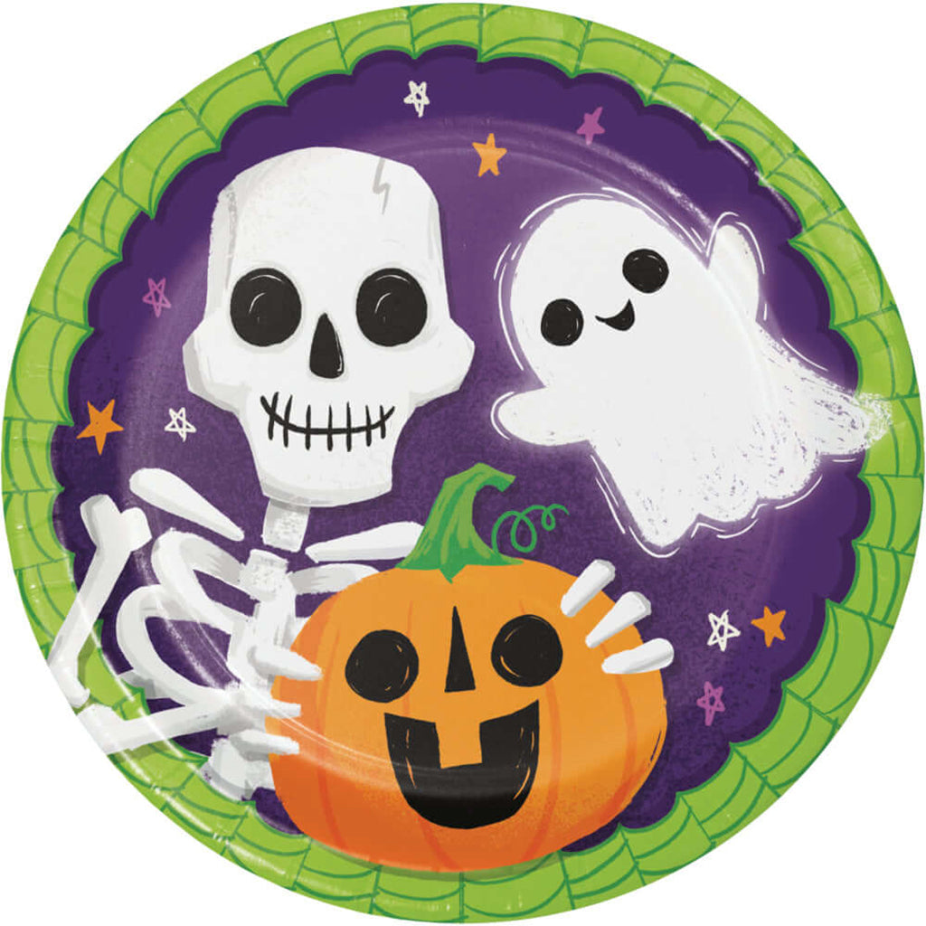 Colorful Halloween Dinner Plates 9in, 8ct