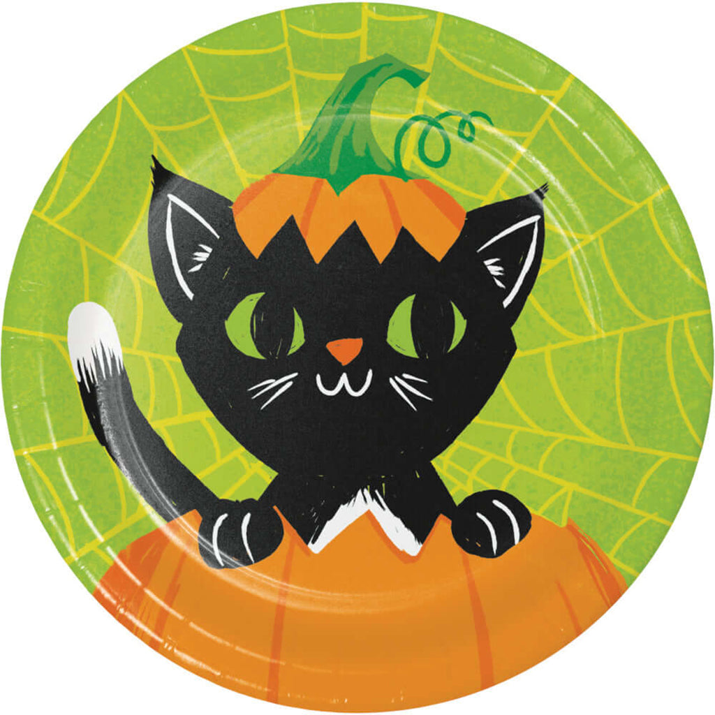 Colorful Halloween Dessert Plates 7in, 8ct