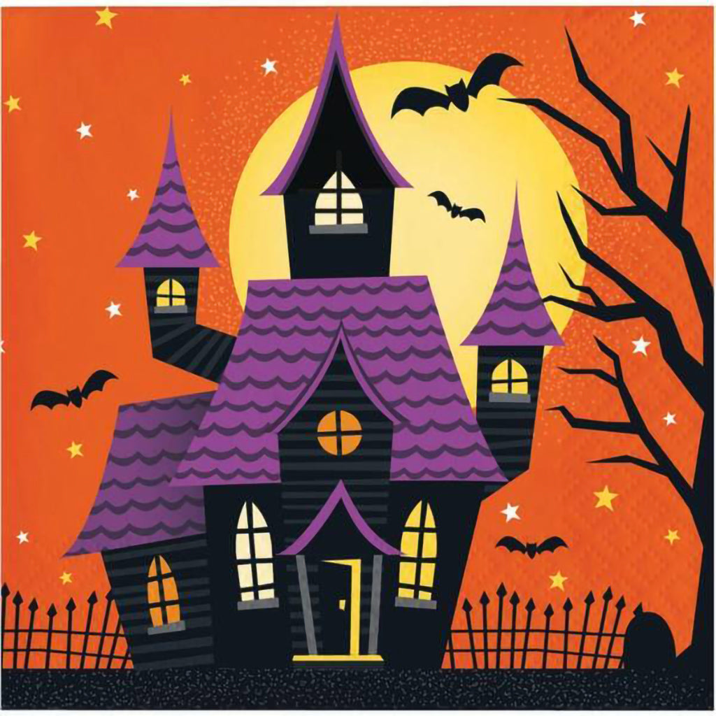 Haunted House Beverage Napkin 16ct 2Ply