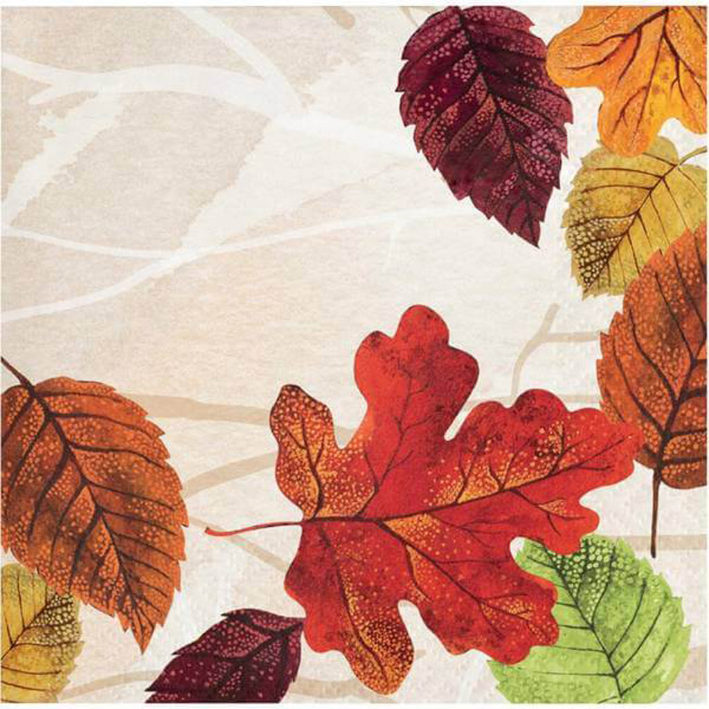 Luxe Leaves Beverage Napkin 16ct, 2ply