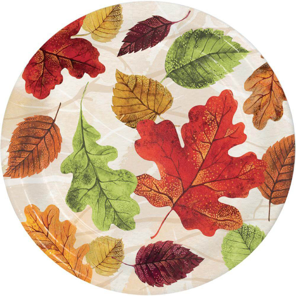 Luxe Leaves Dinner Plates 8ct, 9in