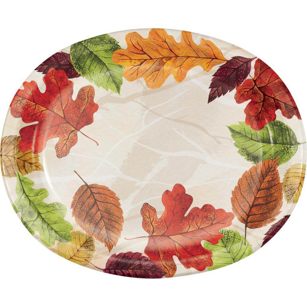 Luxe Leaves Oval Plater 8ct