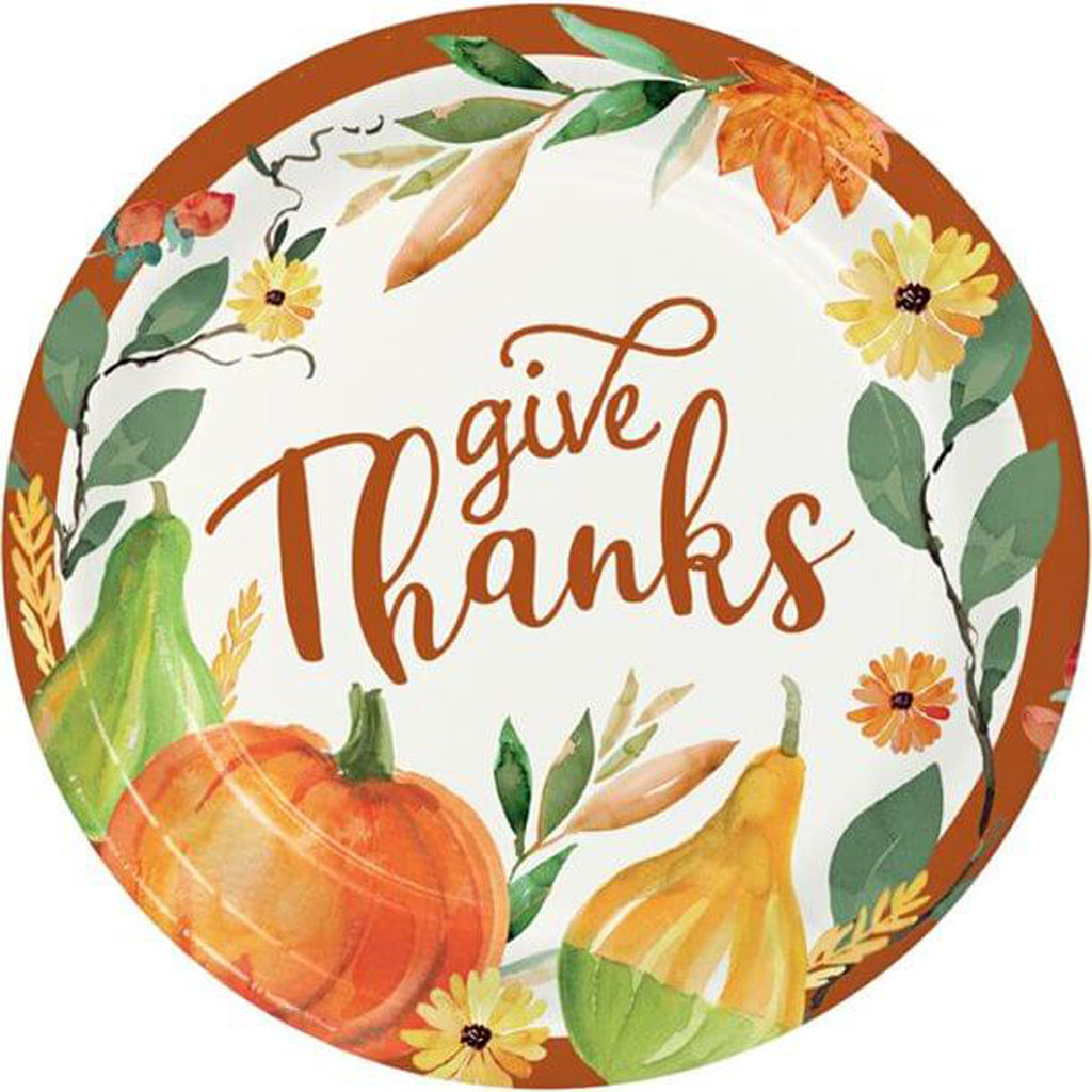 Thanks Giving  Dinner Plates 8ct, 9in