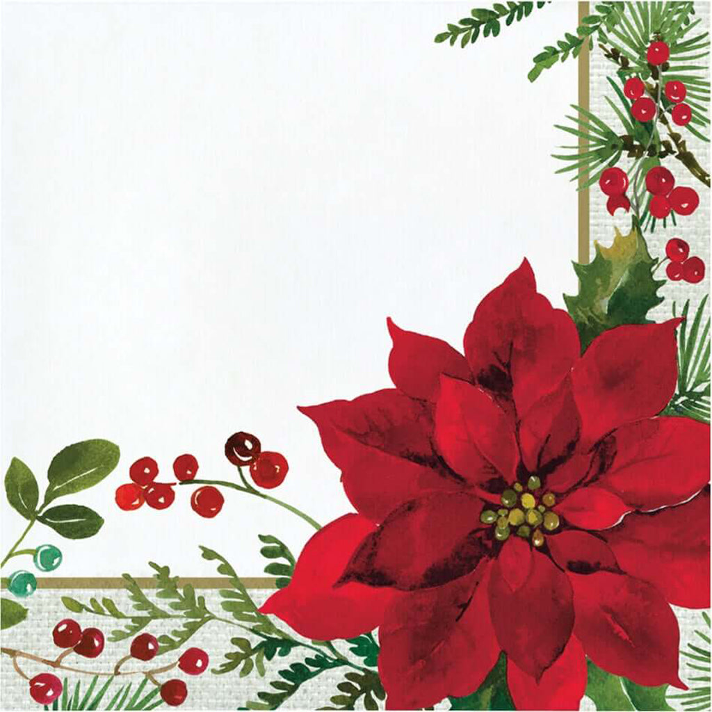 Posh Poinsettia Lunch Napkin 16ct, 2ply