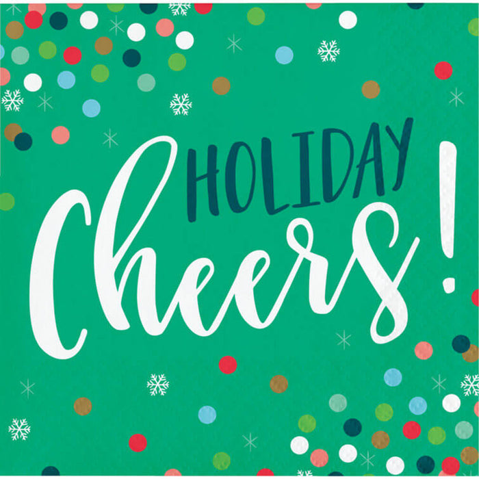 Holiday Cheer Beverage Napkin 16ct, 2ply