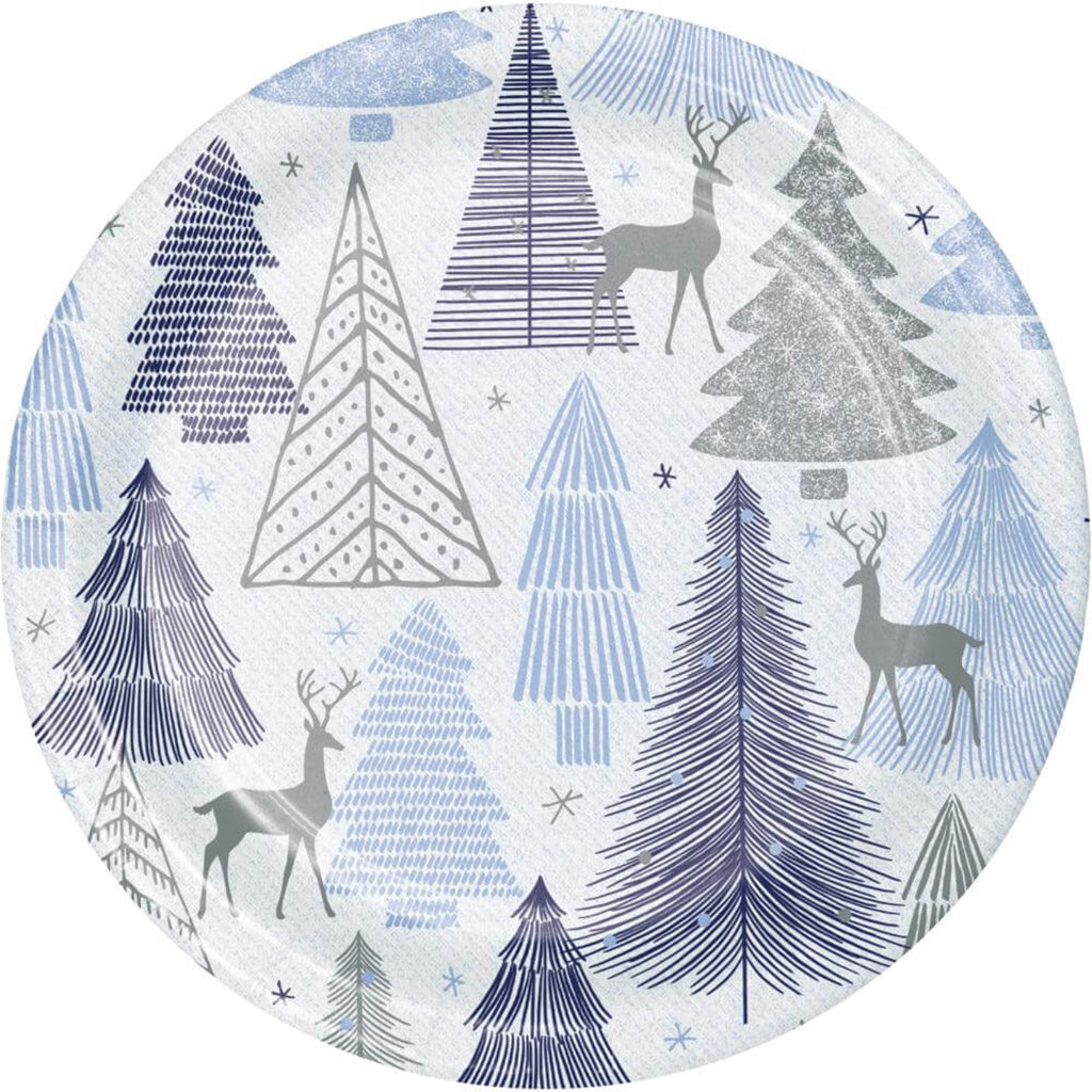 Silver Snowfall  Dessert Plates 8ct, 7in